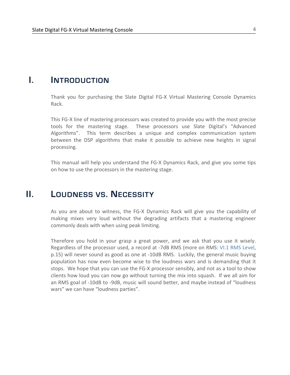 I. i, Ii. l | Slate Digital FG-X Virtual Mastering Processor User Manual | Page 4 / 21