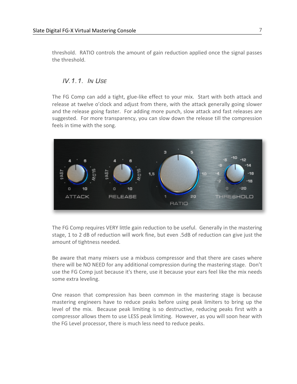 Slate Digital FG-X Virtual Mastering Processor User Manual | Page 7 / 21