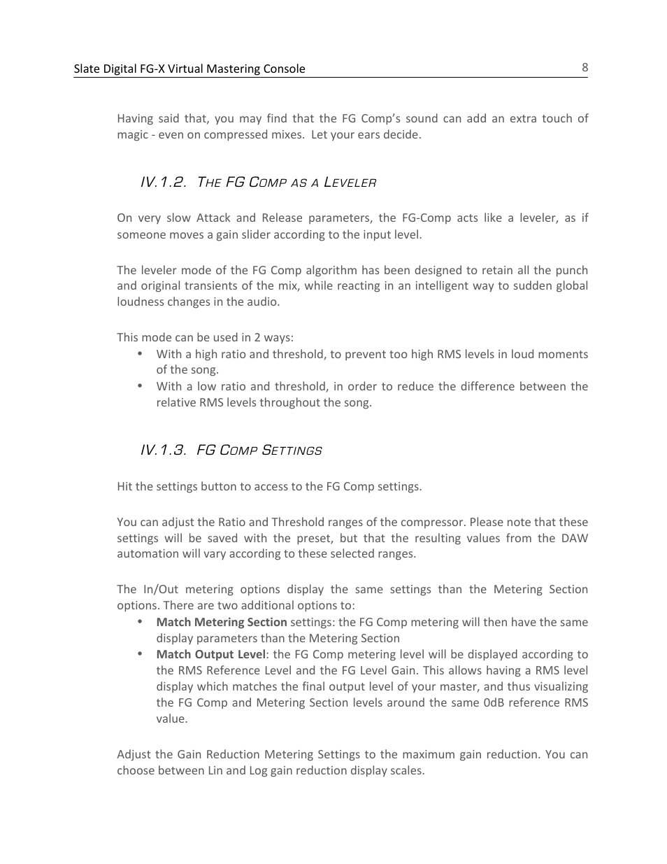 Slate Digital FG-X Virtual Mastering Processor User Manual | Page 8 / 21