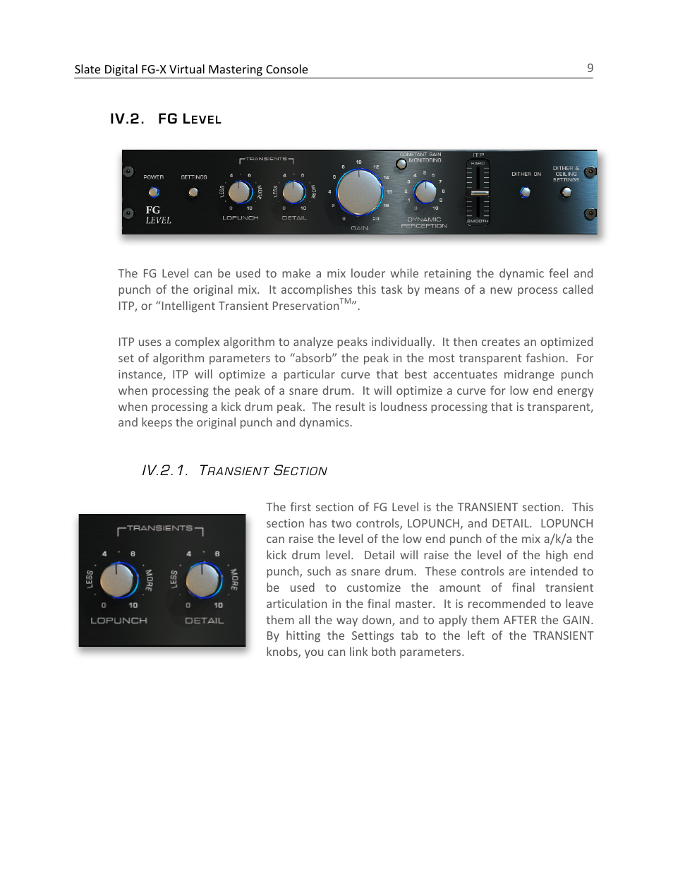 Iv.2.1 | Slate Digital FG-X Virtual Mastering Processor User Manual | Page 9 / 21