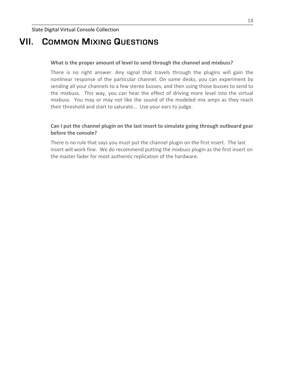 Vii. c | Slate Digital The Virtual Console Collection User Manual | Page 14 / 23