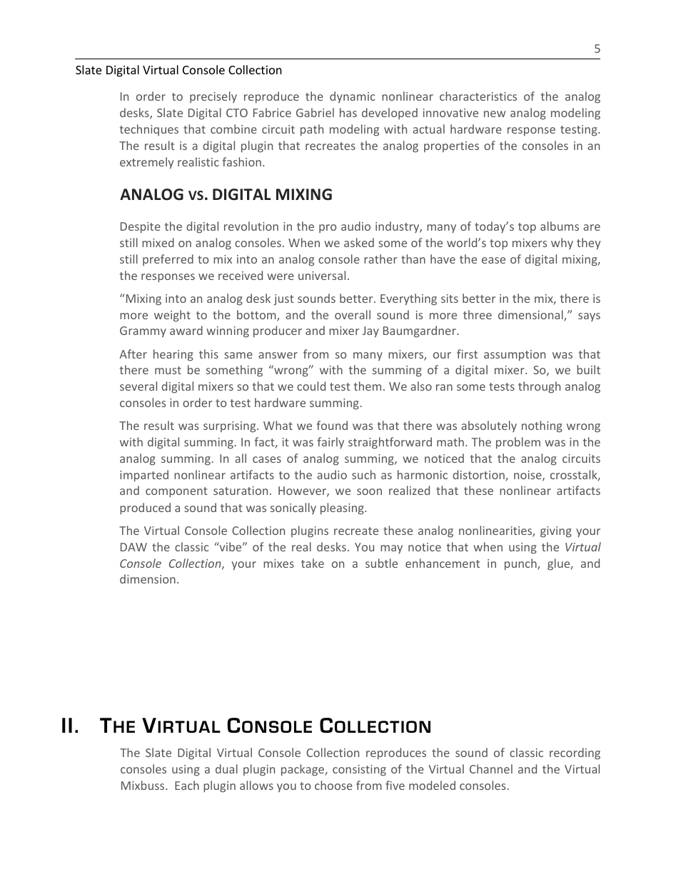 Ii. t | Slate Digital The Virtual Console Collection User Manual | Page 5 / 23