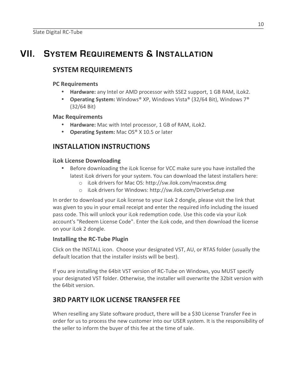 Vii. s | Slate Digital RC-Tube User Manual | Page 10 / 12