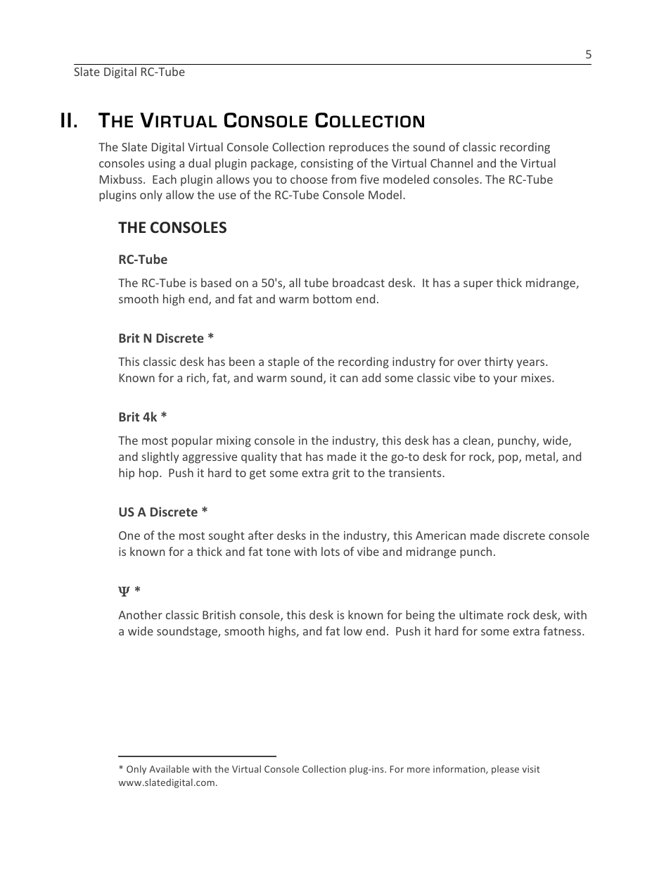 Ii. t | Slate Digital RC-Tube User Manual | Page 5 / 12