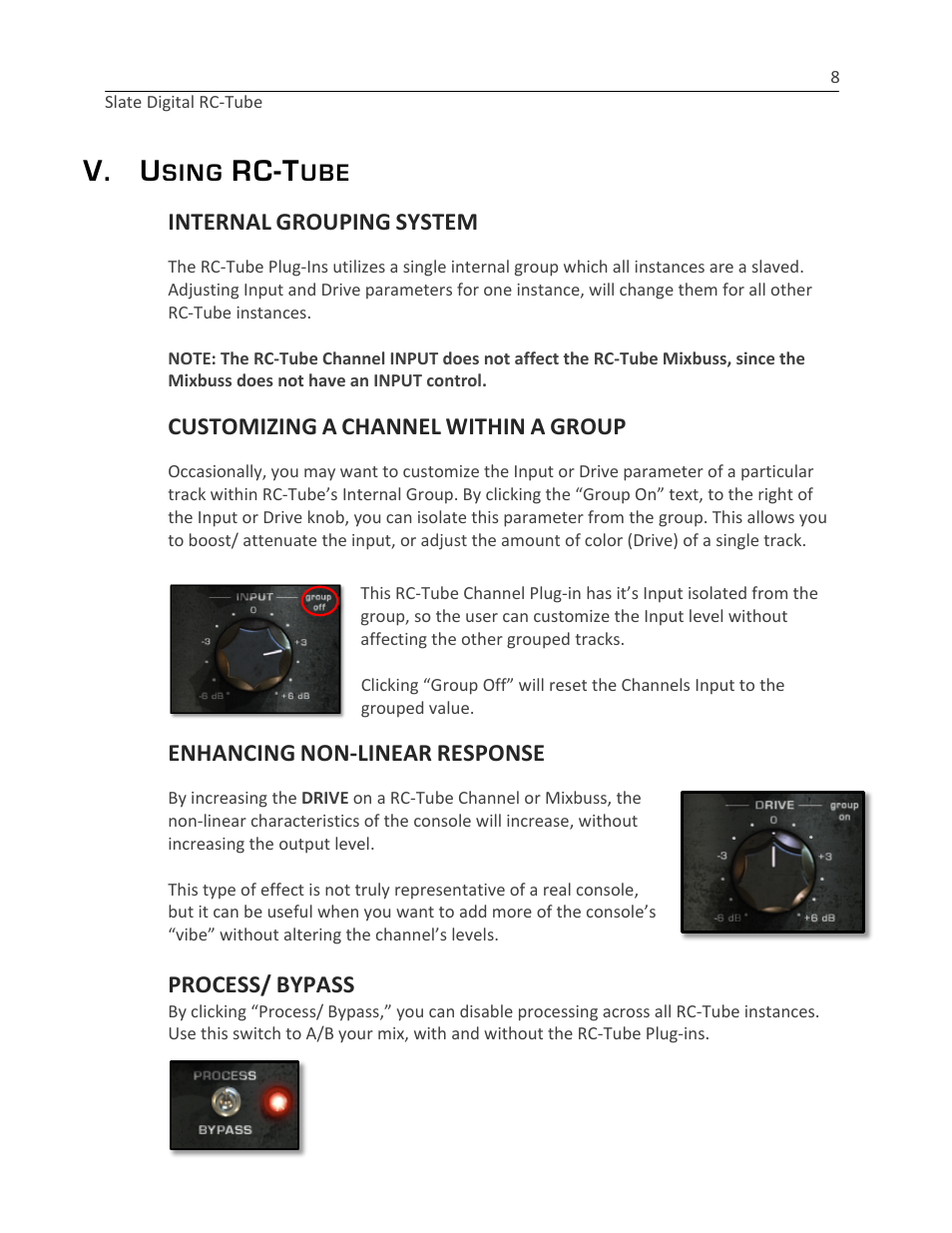 V. u, Rc-t | Slate Digital RC-Tube User Manual | Page 8 / 12