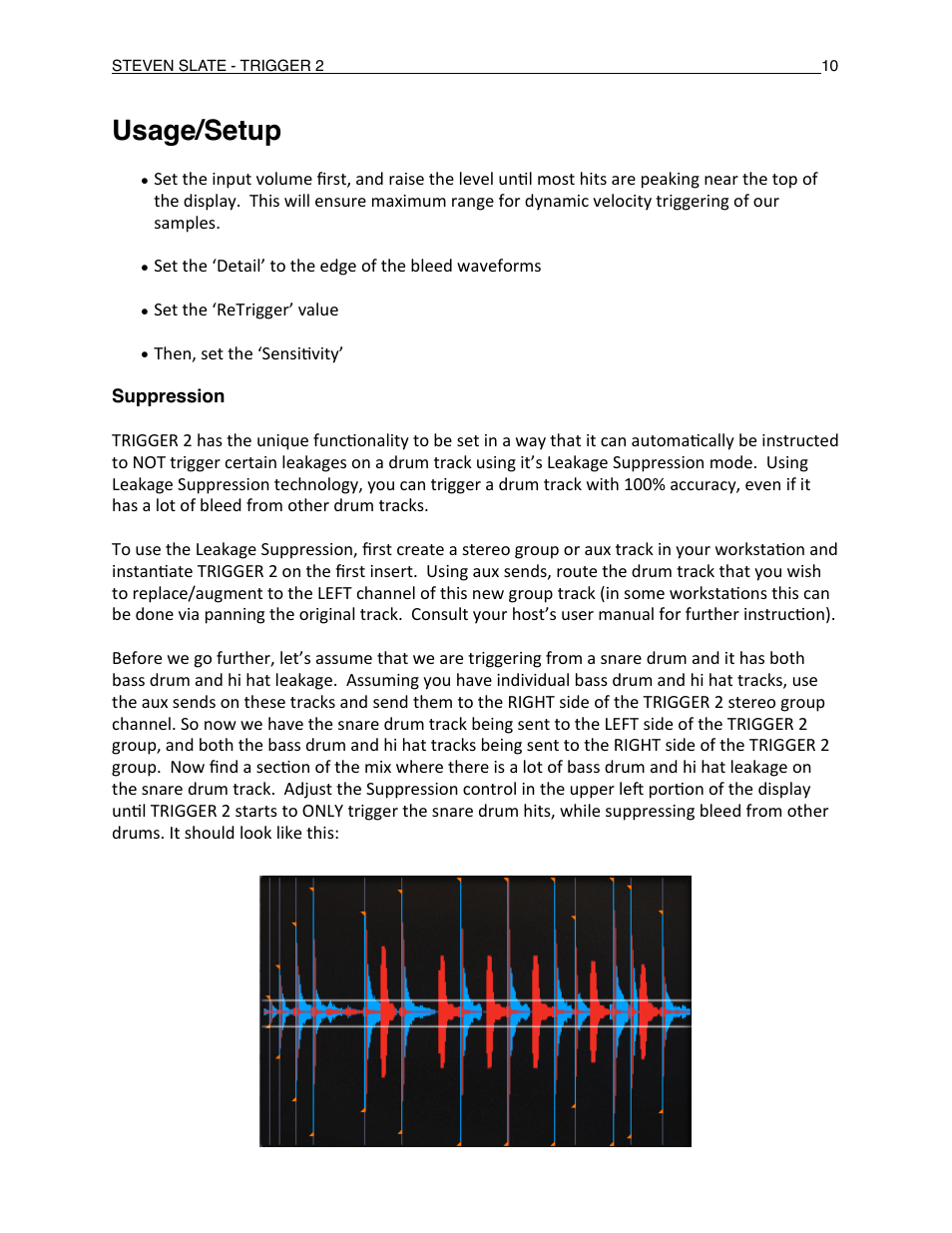 Usage/setup | Slate Digital Trigger Advanced Drum Replacer User Manual | Page 10 / 19