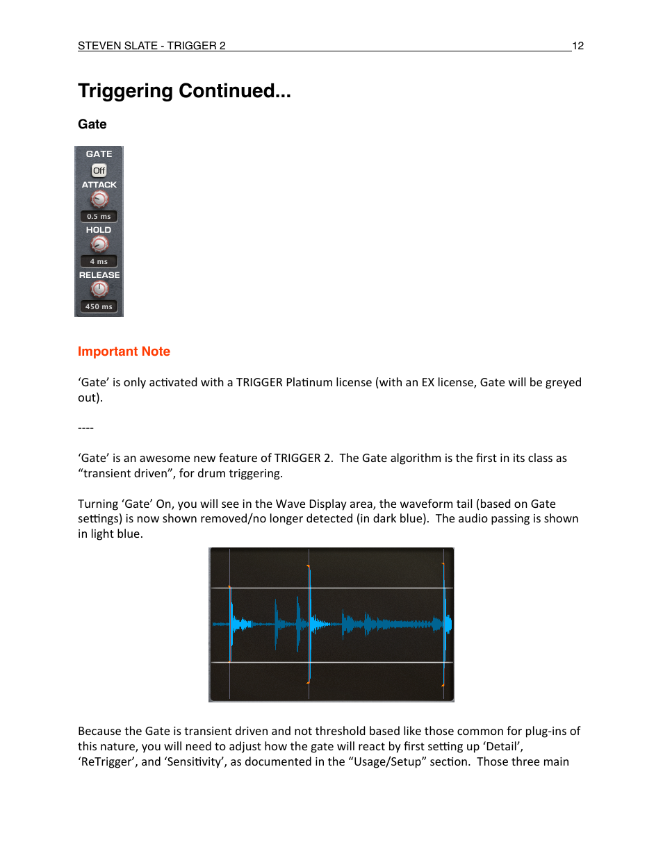 Triggering continued | Slate Digital Trigger Advanced Drum Replacer User Manual | Page 12 / 19