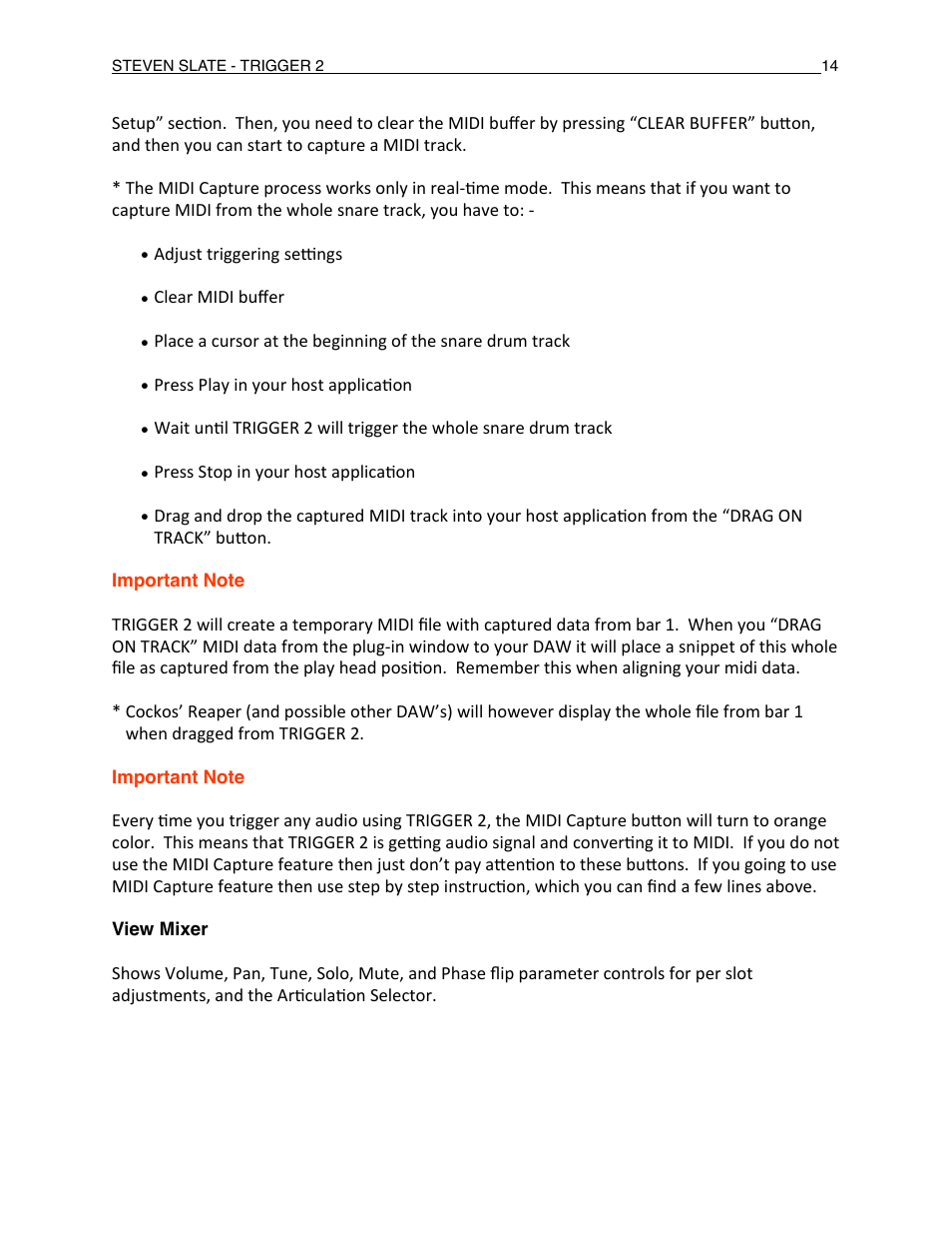 Slate Digital Trigger Advanced Drum Replacer User Manual | Page 14 / 19