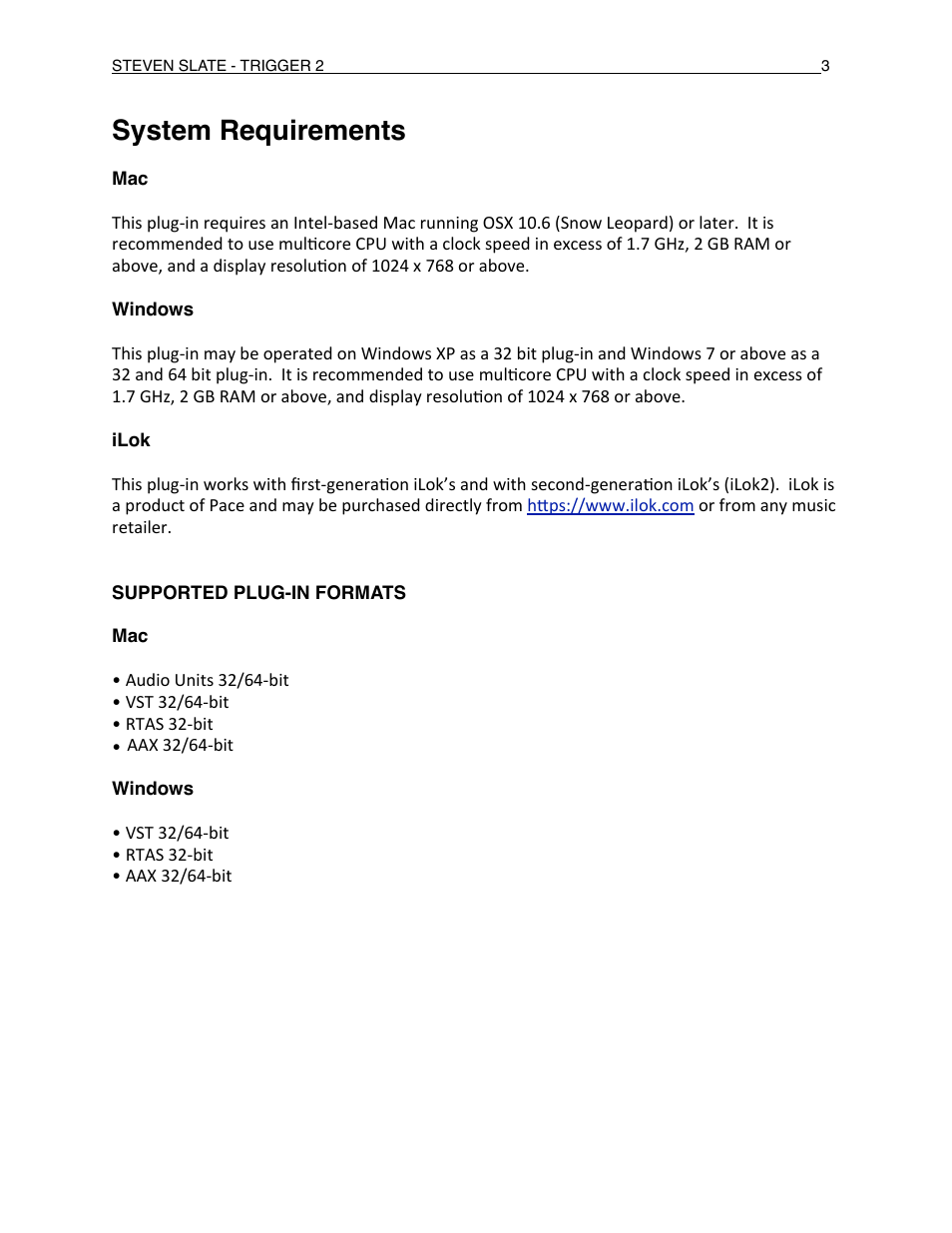 System requirements | Slate Digital Trigger Advanced Drum Replacer User Manual | Page 3 / 19