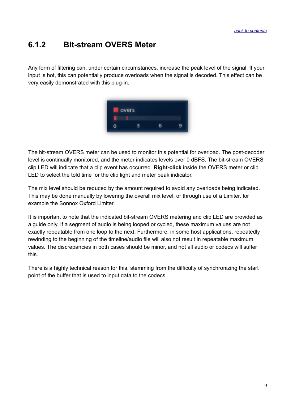 2 bit-stream overs meter | Sonnox Fraunhofer Codec Toolbox User Manual | Page 11 / 45