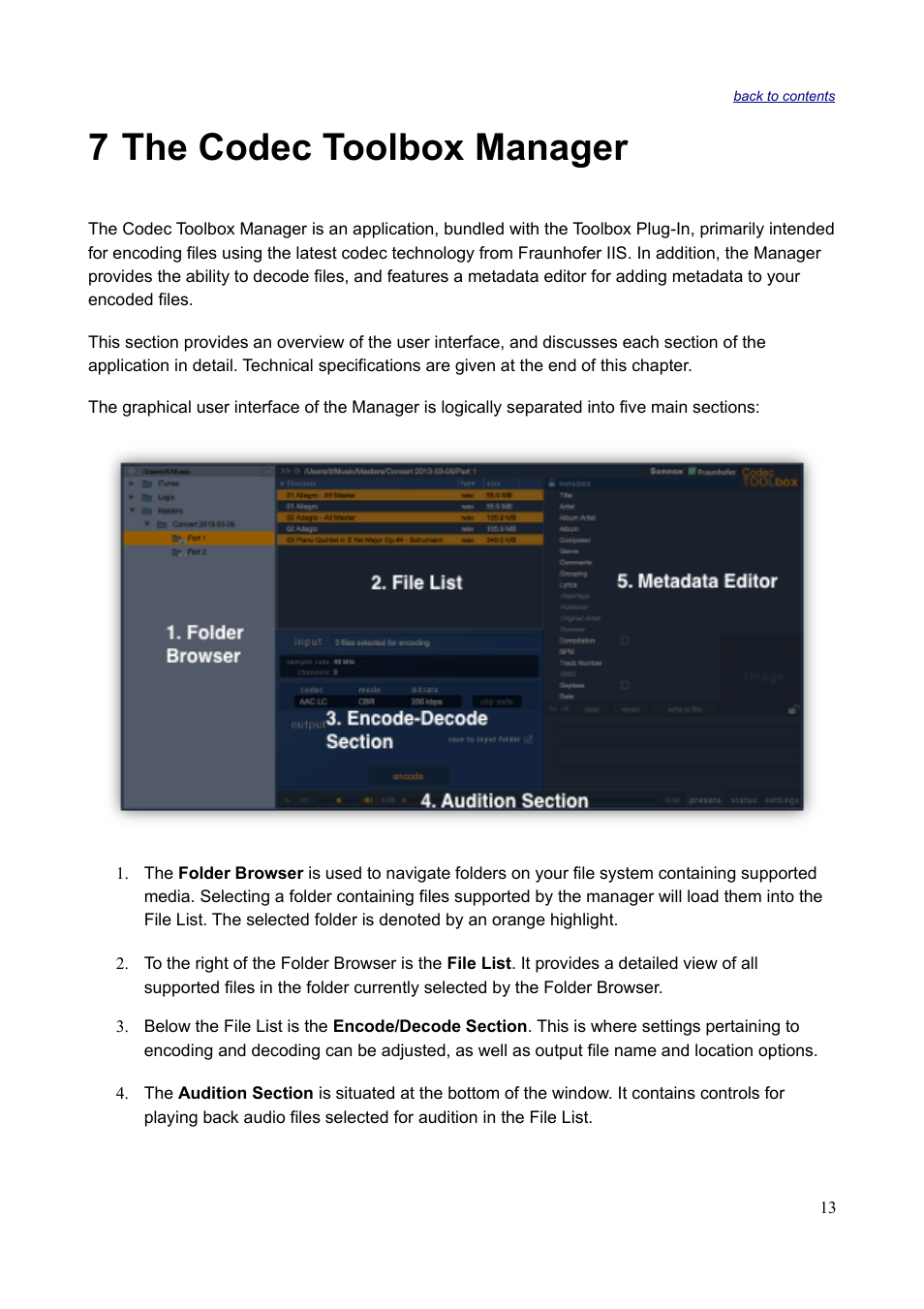7 the codec toolbox manager | Sonnox Fraunhofer Codec Toolbox User Manual | Page 15 / 45