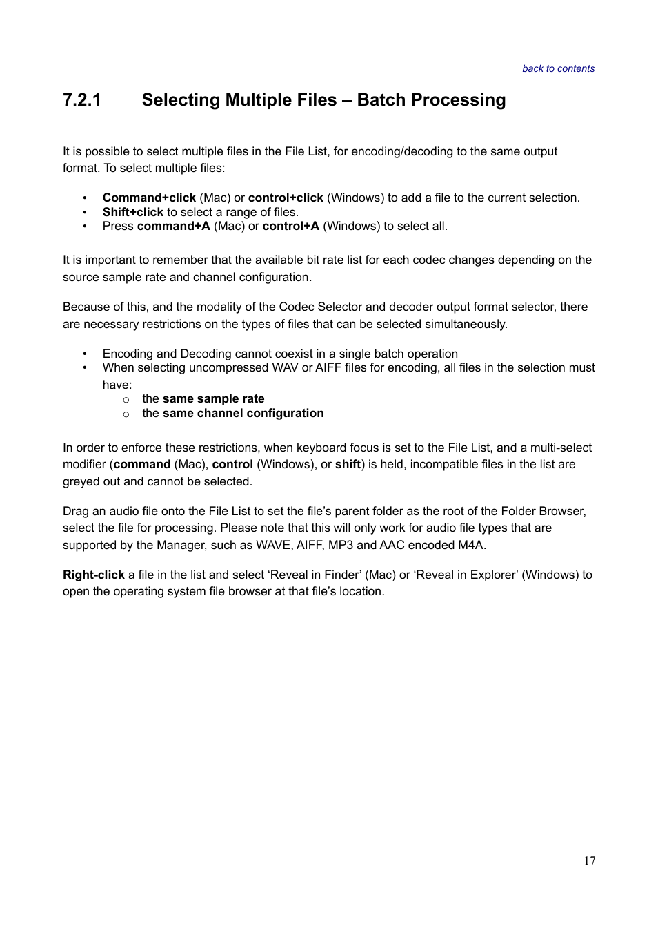 1 selecting multiple files – batch processing | Sonnox Fraunhofer Codec Toolbox User Manual | Page 19 / 45