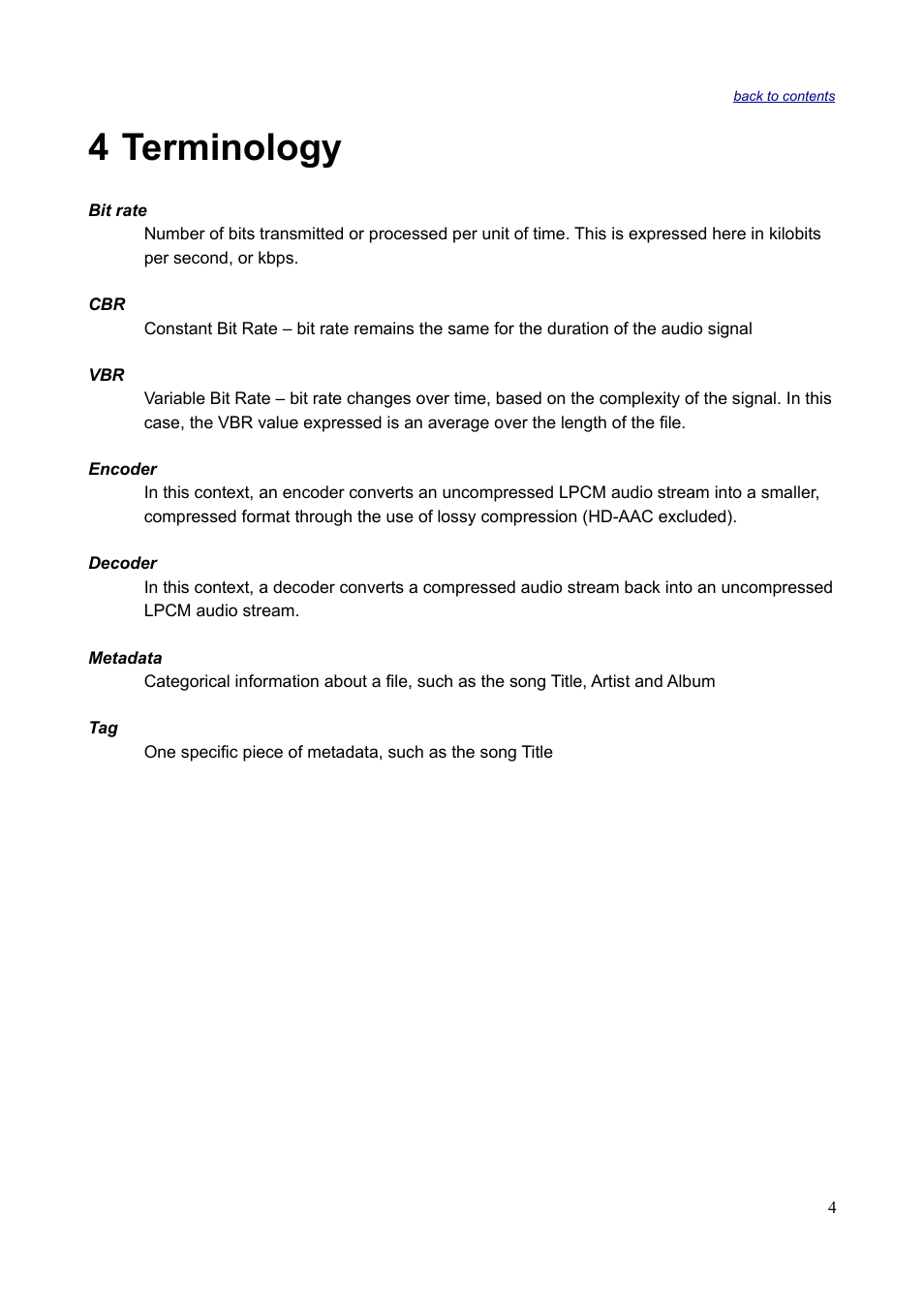 4 terminology | Sonnox Fraunhofer Codec Toolbox User Manual | Page 6 / 45