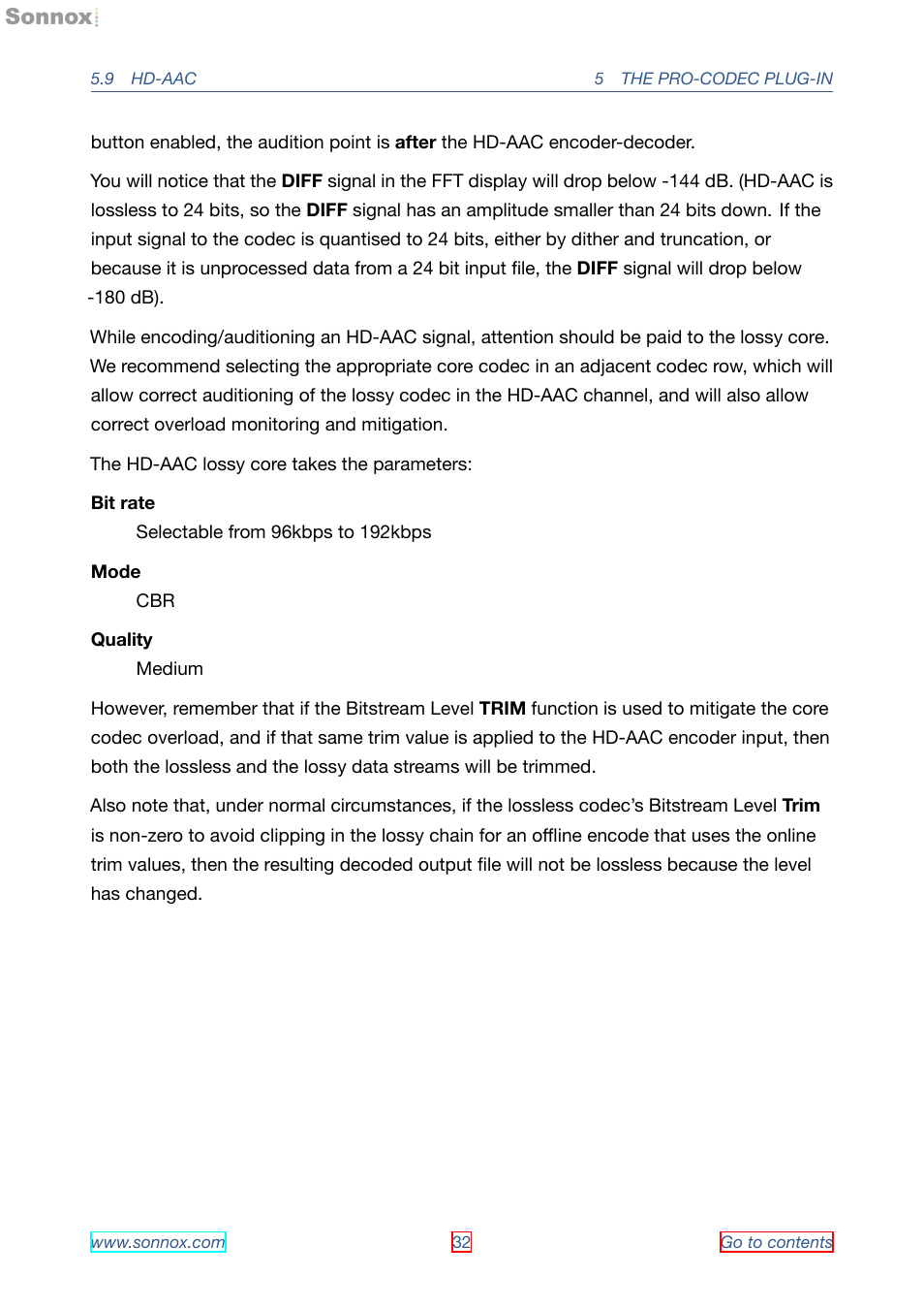 Sonnox Fraunhofer Pro-Codec User Manual | Page 32 / 89