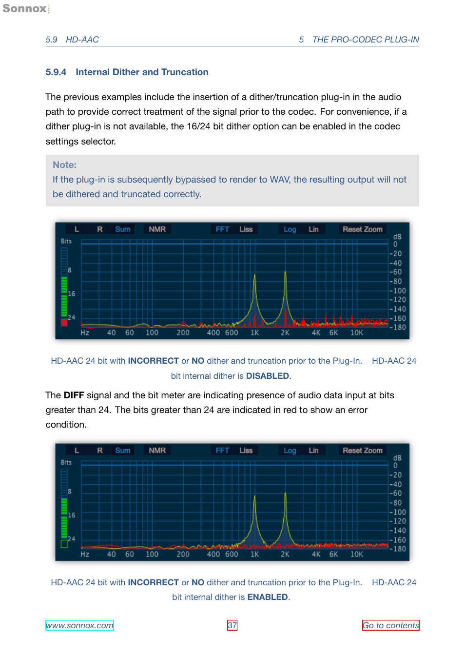 Internal dither and truncation, 4 internal dither and truncation | Sonnox Fraunhofer Pro-Codec User Manual | Page 37 / 89