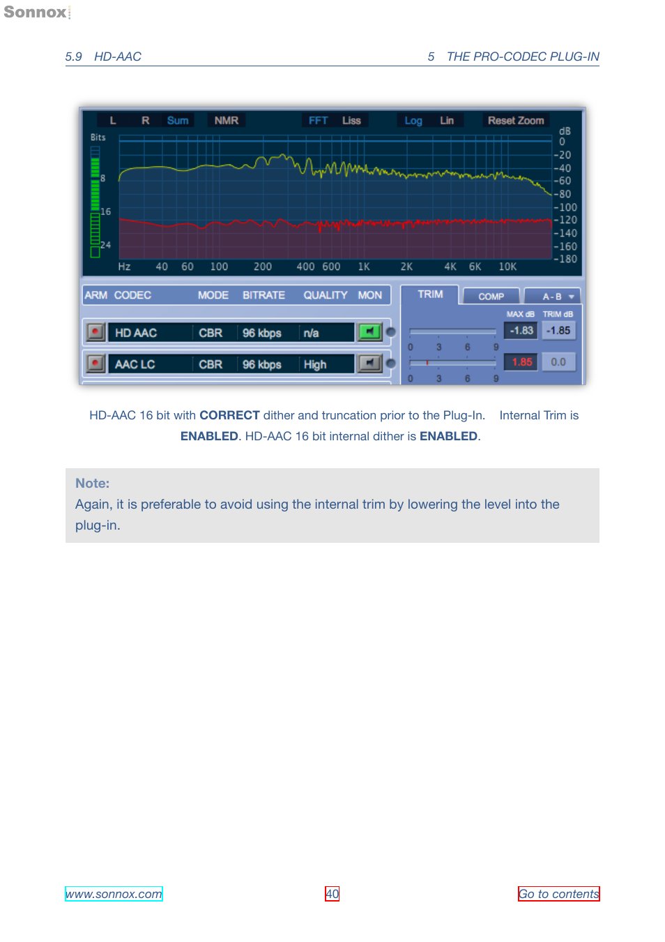 Sonnox Fraunhofer Pro-Codec User Manual | Page 40 / 89