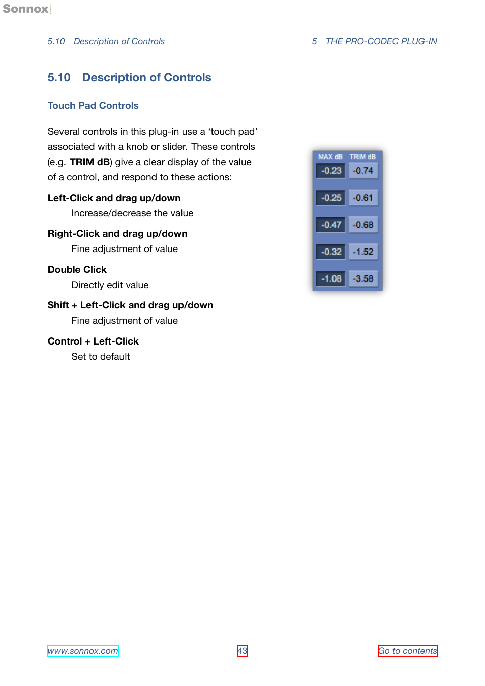 Description of controls, 10 description of controls | Sonnox Fraunhofer Pro-Codec User Manual | Page 43 / 89
