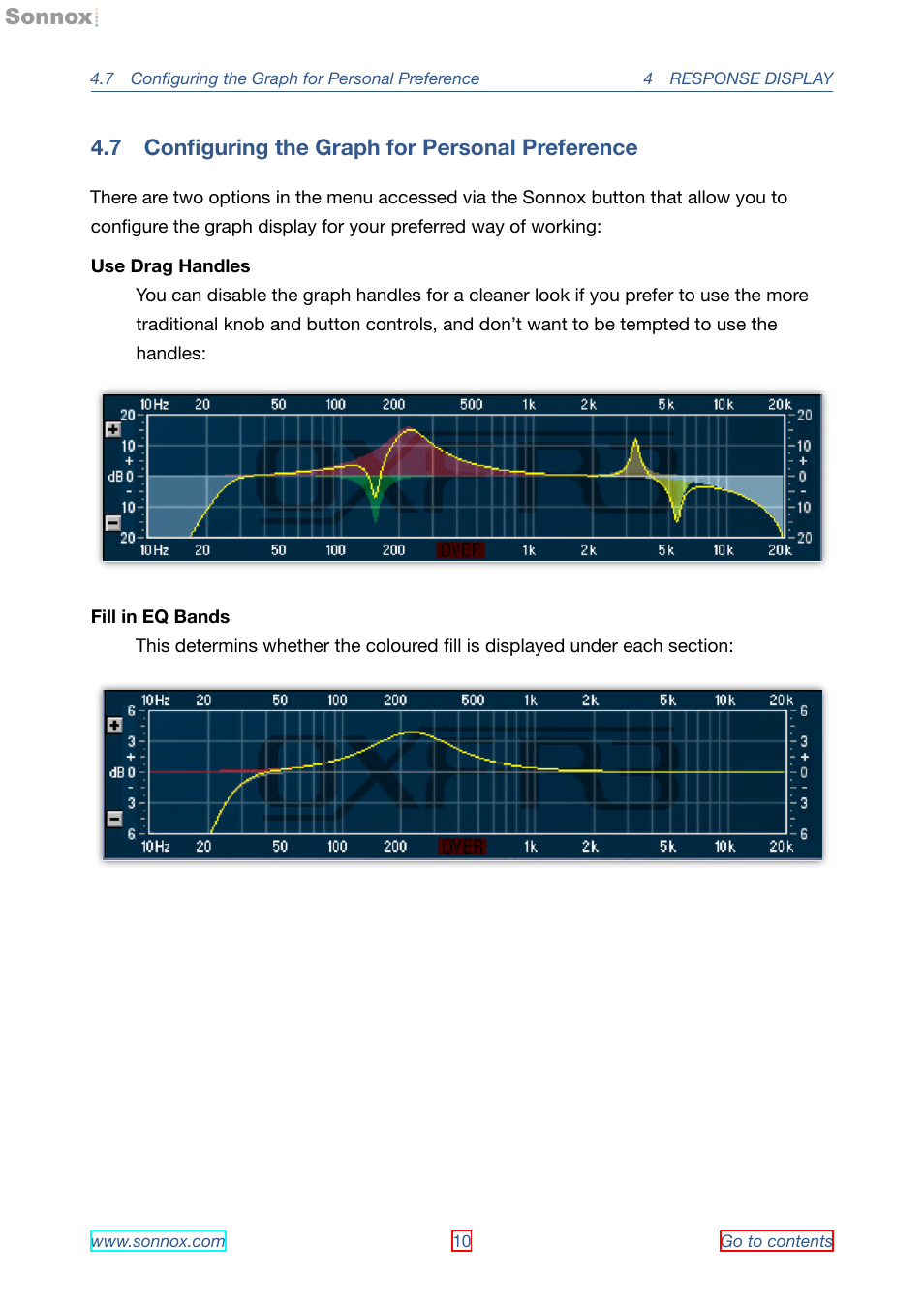 Configuring the graph for personal preference, 7 conﬁguring the graph for personal preference | Sonnox Oxford EQ including GML User Manual | Page 10 / 24