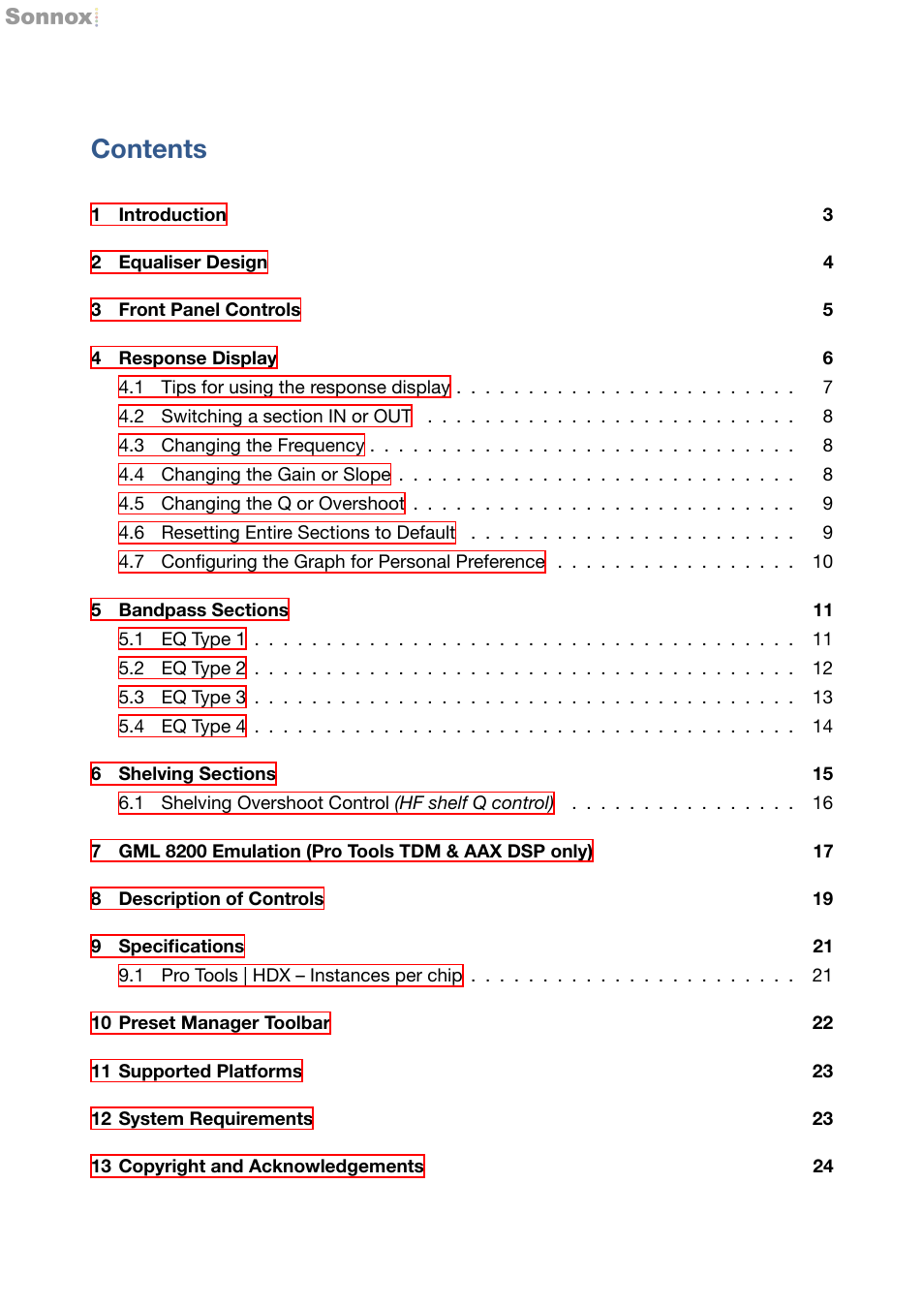 Sonnox Oxford EQ including GML User Manual | Page 2 / 24