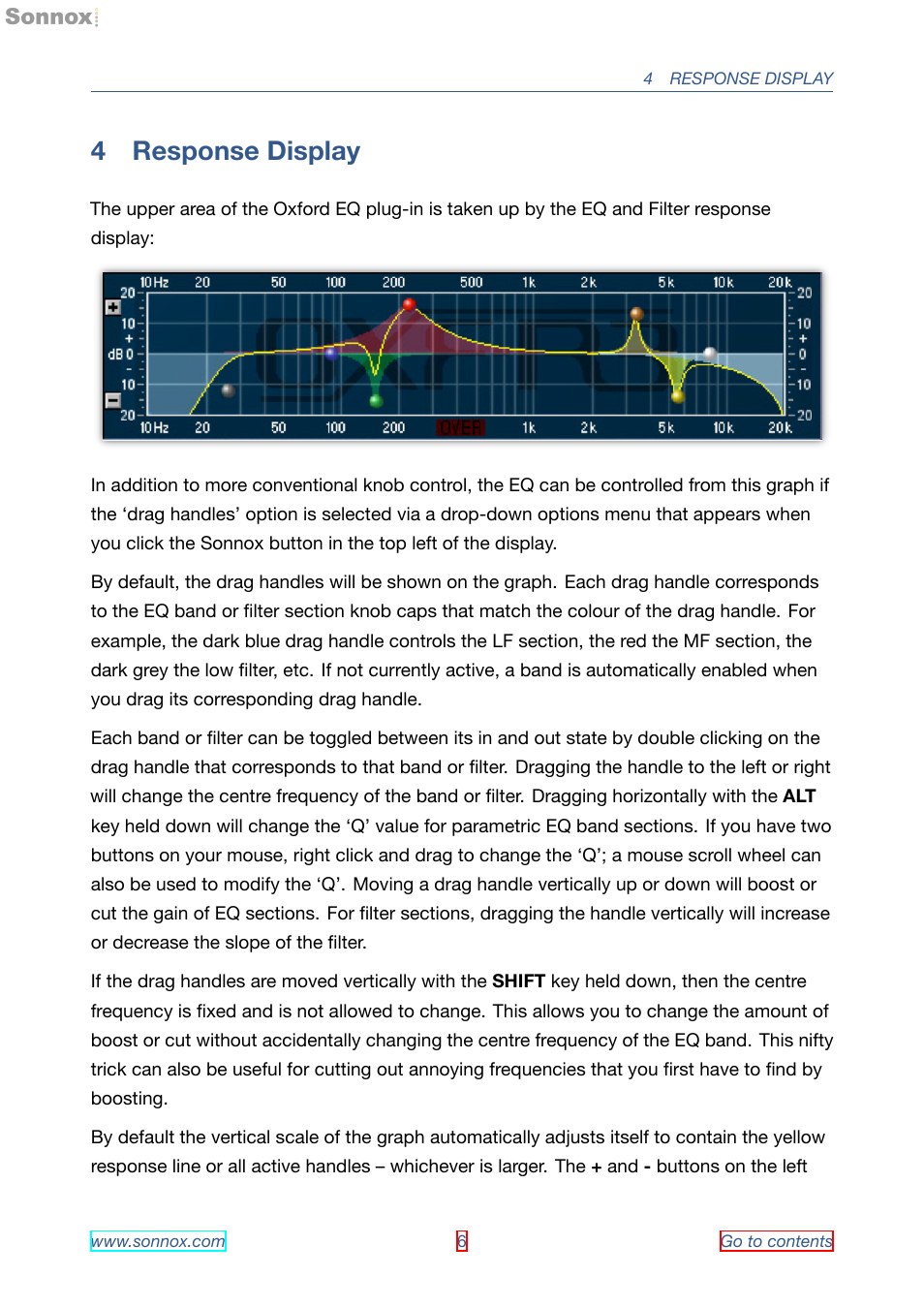 Response display, 4 response display | Sonnox Oxford EQ including GML User Manual | Page 6 / 24