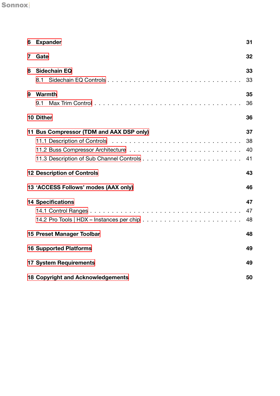 Sonnox Oxford Dynamics User Manual | Page 3 / 50