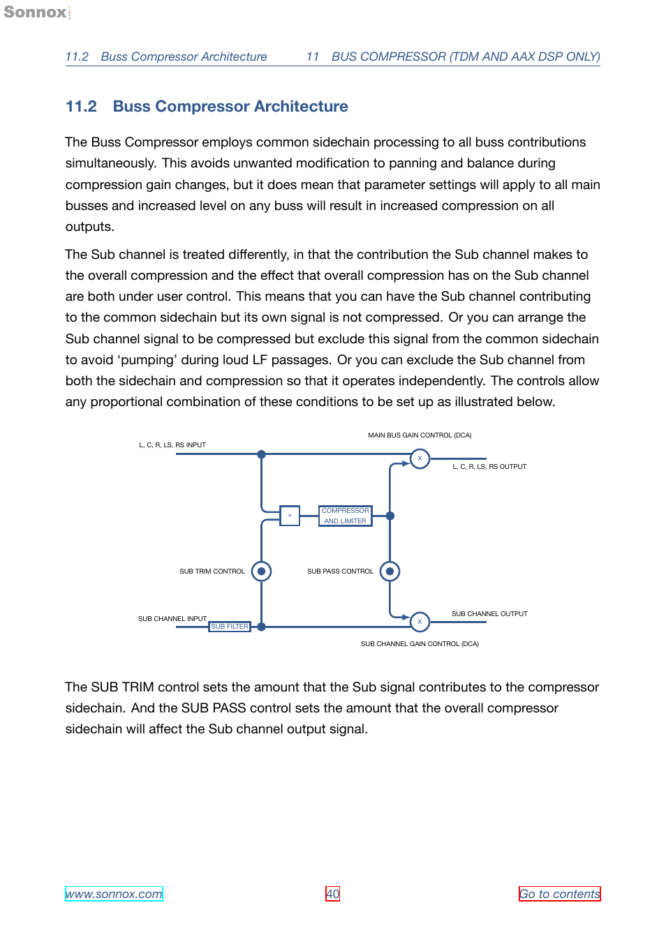 Buss compressor architecture, 2 buss compressor architecture | Sonnox Oxford Dynamics User Manual | Page 40 / 50