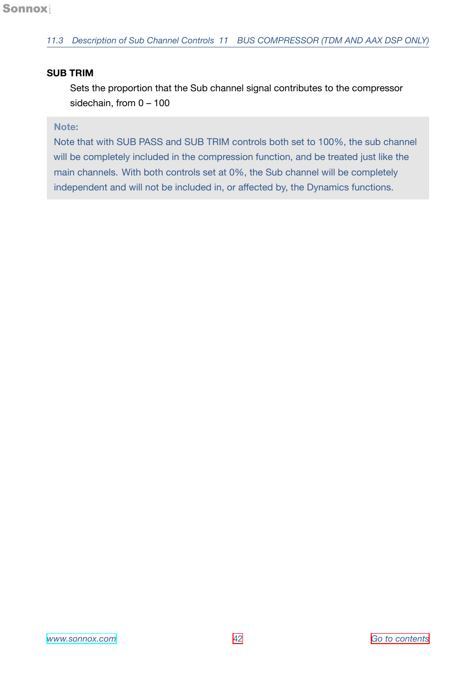 Sonnox Oxford Dynamics User Manual | Page 42 / 50