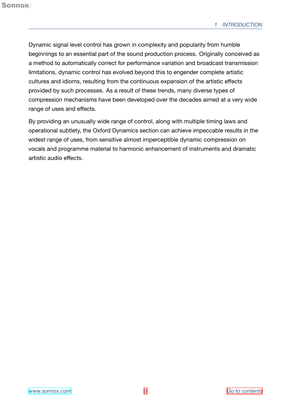 Sonnox Oxford Dynamics User Manual | Page 5 / 50