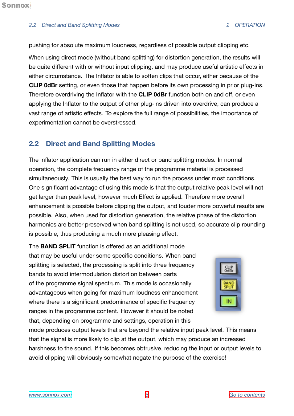 Direct and band splitting modes, Basic loudness enhancement procedure, 2 direct and band splitting modes | 3 basic loudness enhancement procedure | Sonnox Oxford Inflator User Manual | Page 5 / 16
