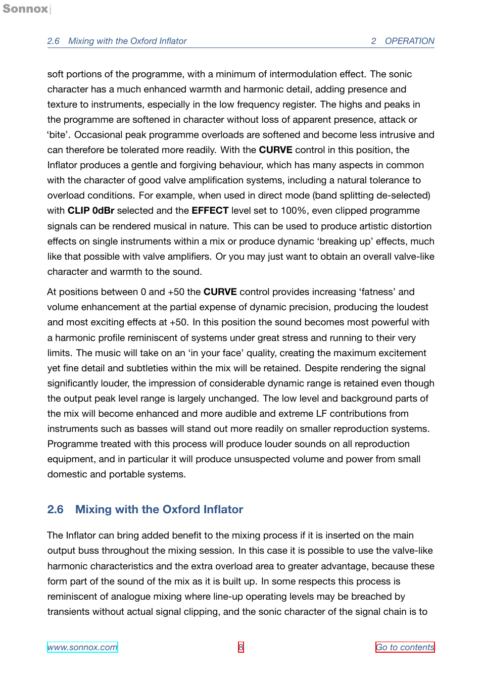Mixing with the oxford inflator, 6 mixing with the oxford inﬂator | Sonnox Oxford Inflator User Manual | Page 8 / 16