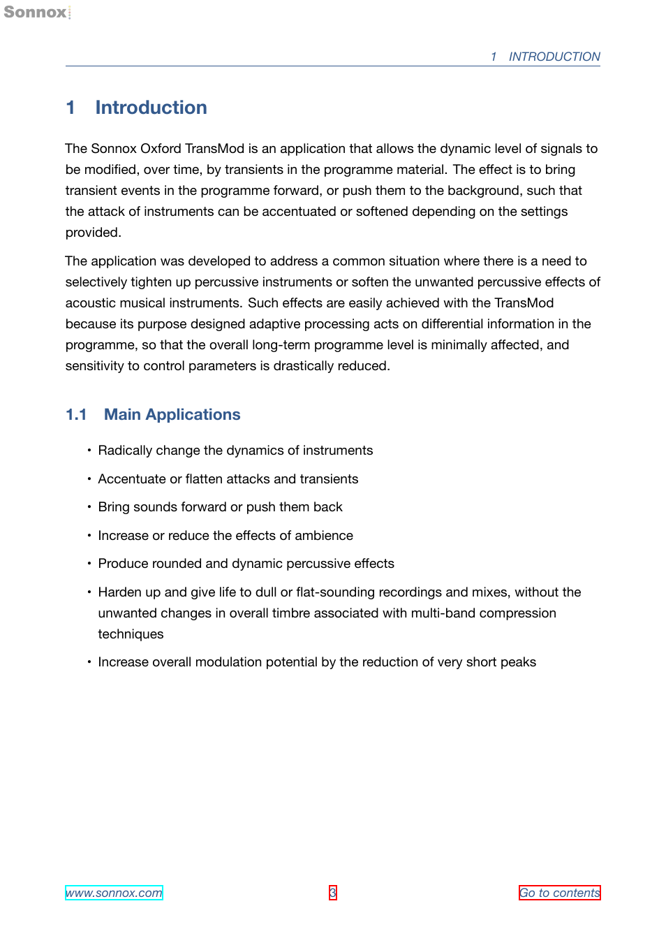 Introduction, Main applications, 1 introduction | 1 main applications | Sonnox Oxford Transient Modulator User Manual | Page 3 / 14