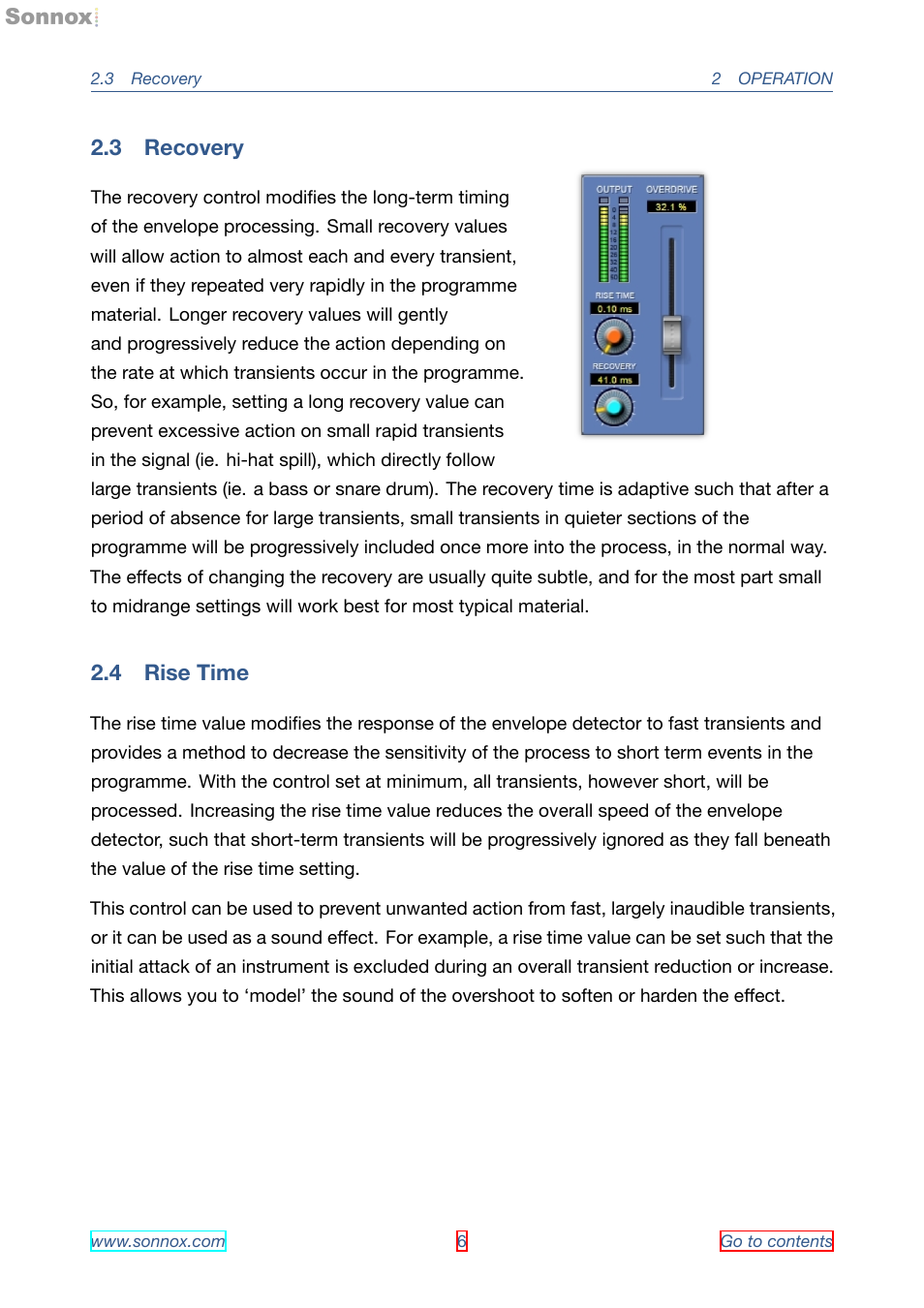 Recovery, Rise time, 3 recovery | 4 rise time | Sonnox Oxford Transient Modulator User Manual | Page 6 / 14