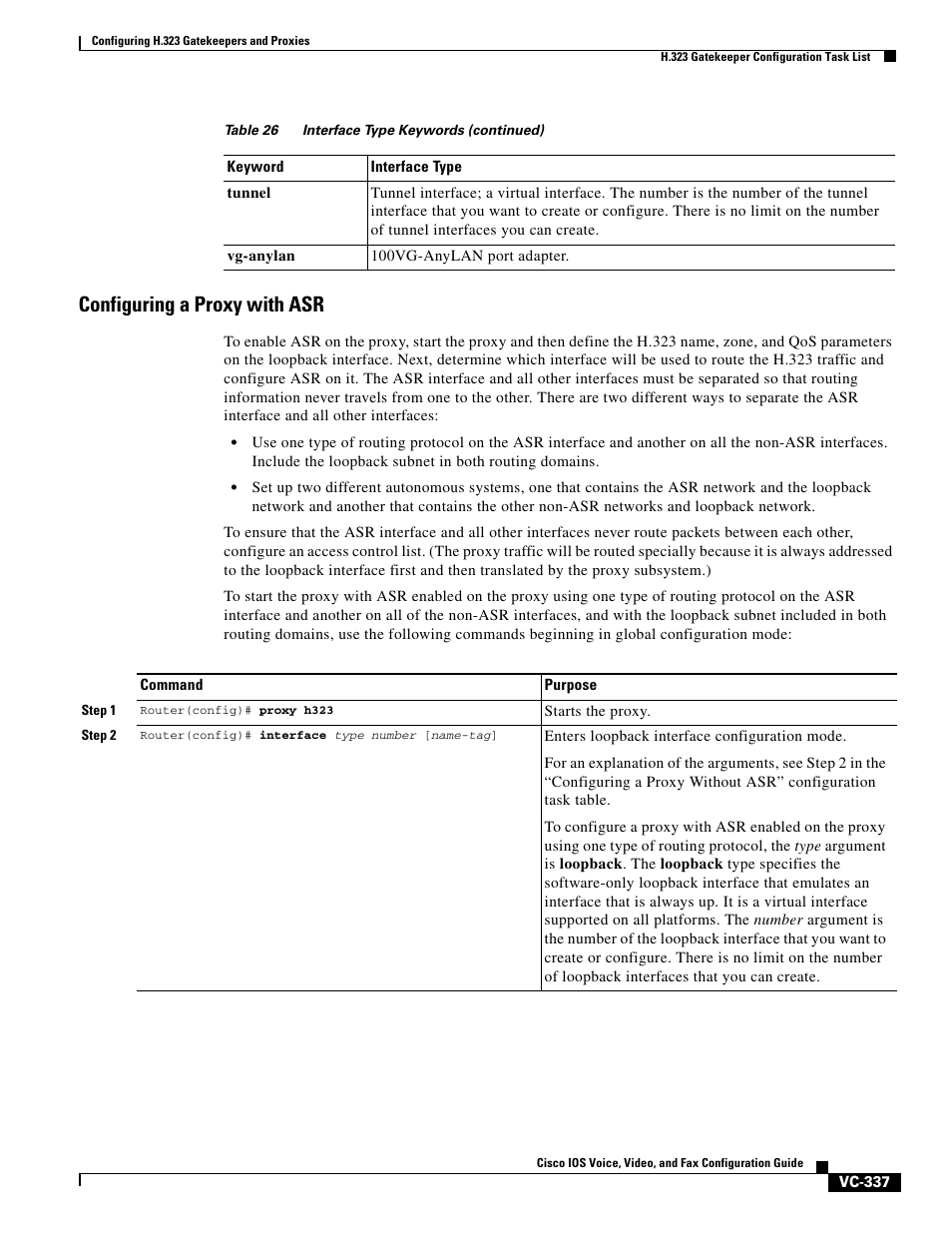Configuring a proxy with asr | Cisco H.323 VC-289 User Manual | Page 49 / 76