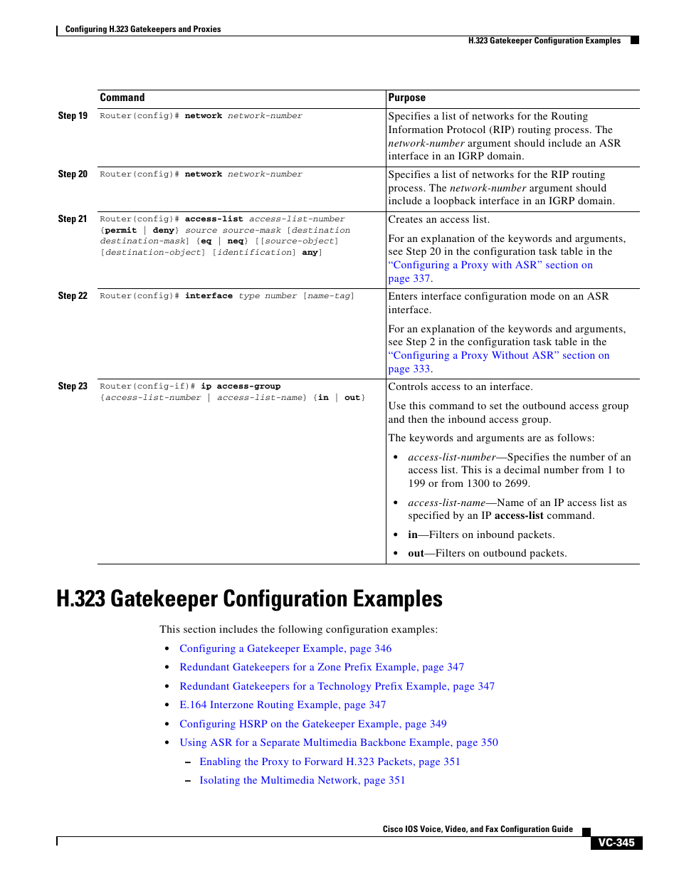 H.323 gatekeeper configuration examples | Cisco H.323 VC-289 User Manual | Page 57 / 76