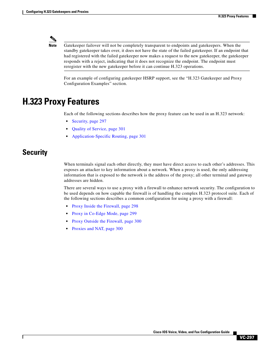 H.323 proxy features, Security | Cisco H.323 VC-289 User Manual | Page 9 / 76