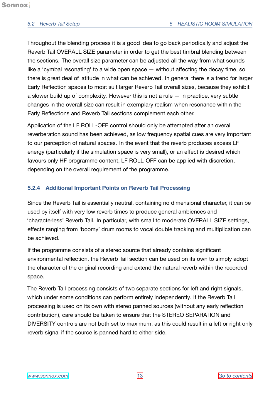 Sonnox Oxford Reverb User Manual | Page 13 / 31