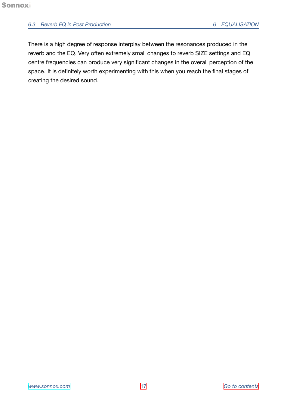 Sonnox Oxford Reverb User Manual | Page 17 / 31