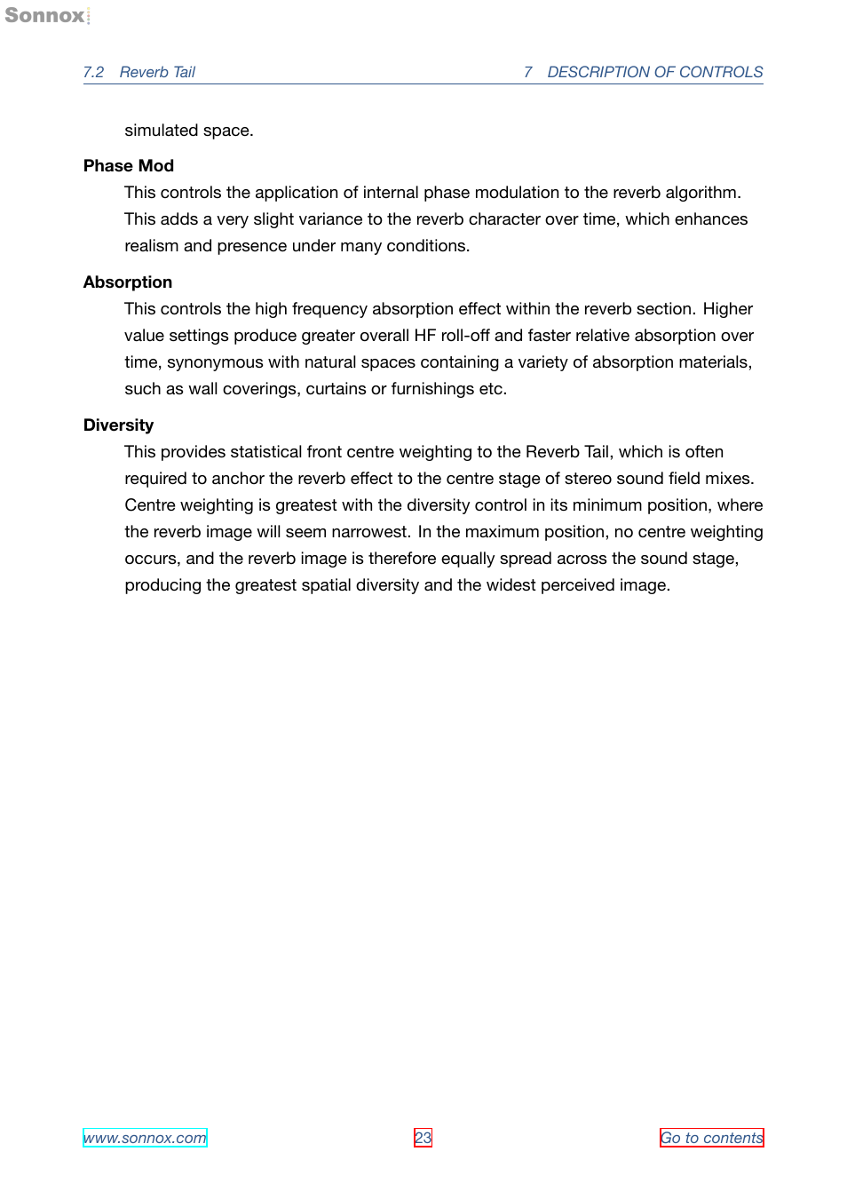 Sonnox Oxford Reverb User Manual | Page 23 / 31