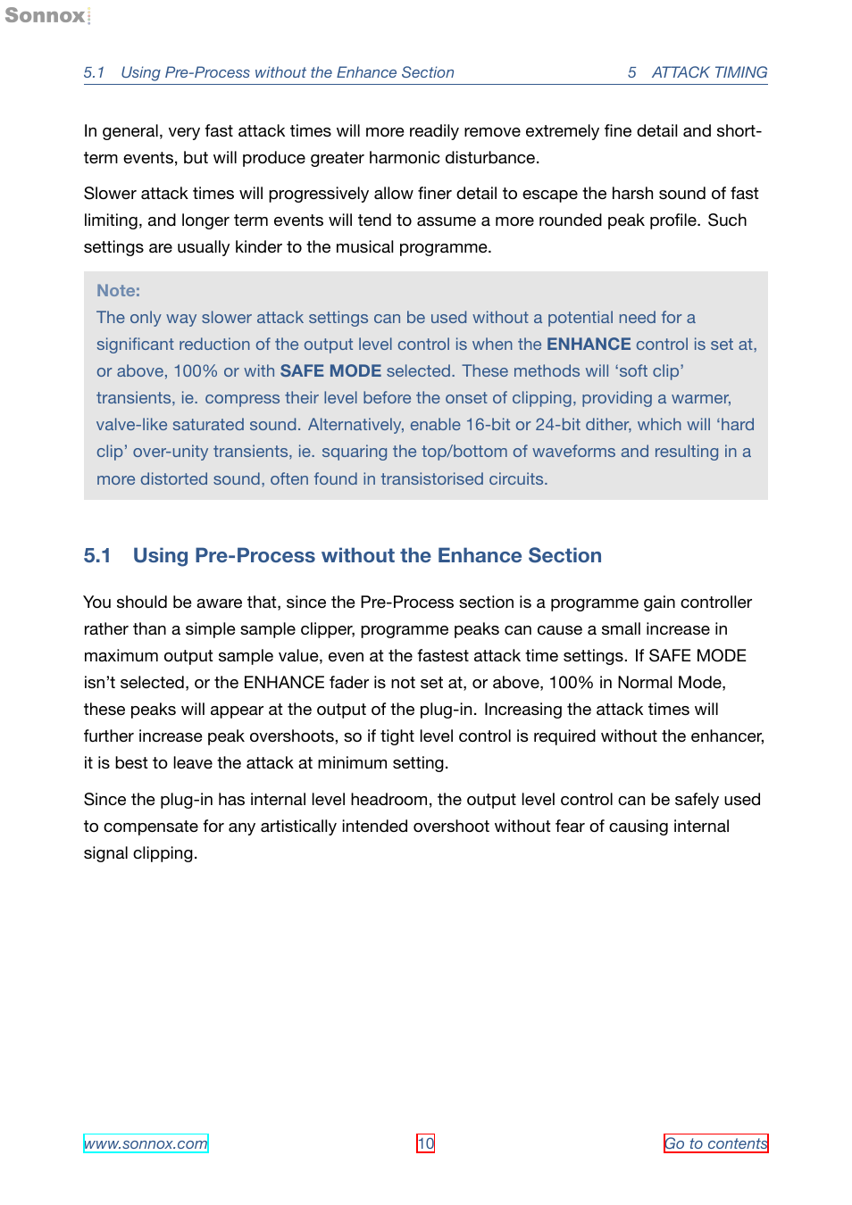 Using pre-process without the enhance section, 1 using pre-process without the enhance section | Sonnox Oxford Limiter User Manual | Page 10 / 40