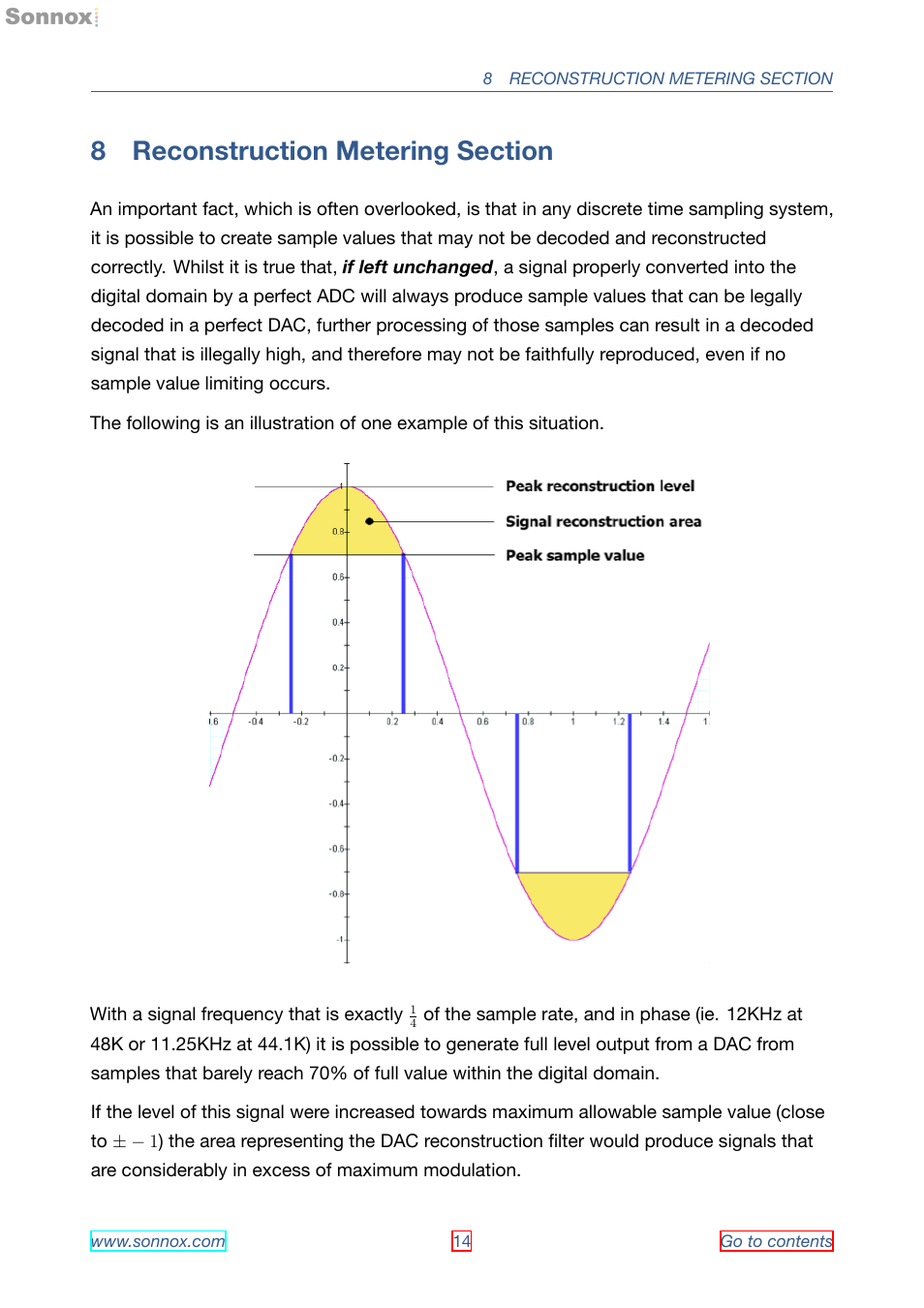 Reconstruction metering section, 8 reconstruction metering section | Sonnox Oxford Limiter User Manual | Page 14 / 40