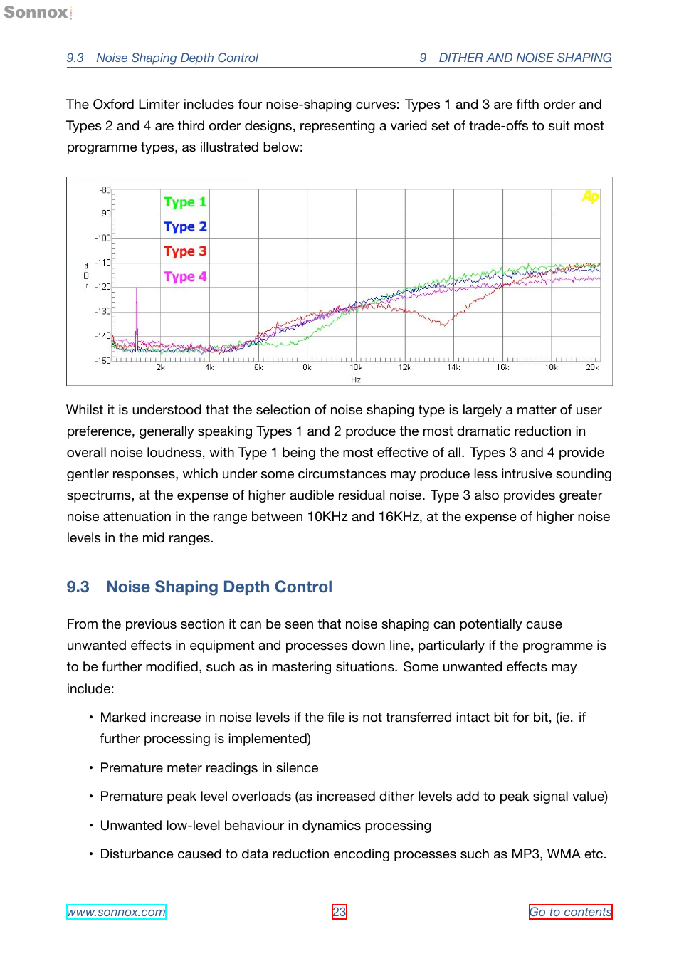 Noise shaping depth control, 3 noise shaping depth control | Sonnox Oxford Limiter User Manual | Page 23 / 40