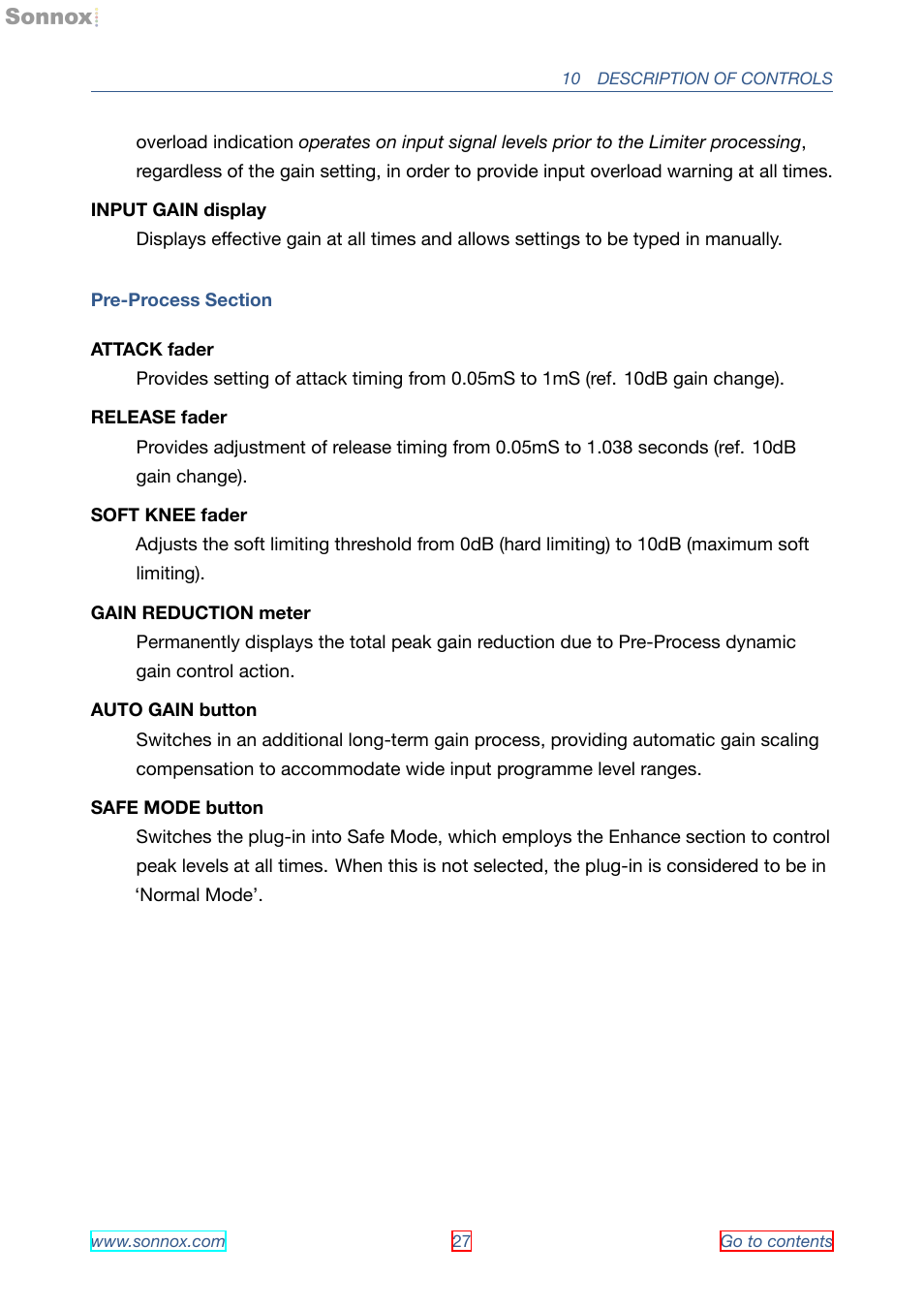 Sonnox Oxford Limiter User Manual | Page 27 / 40