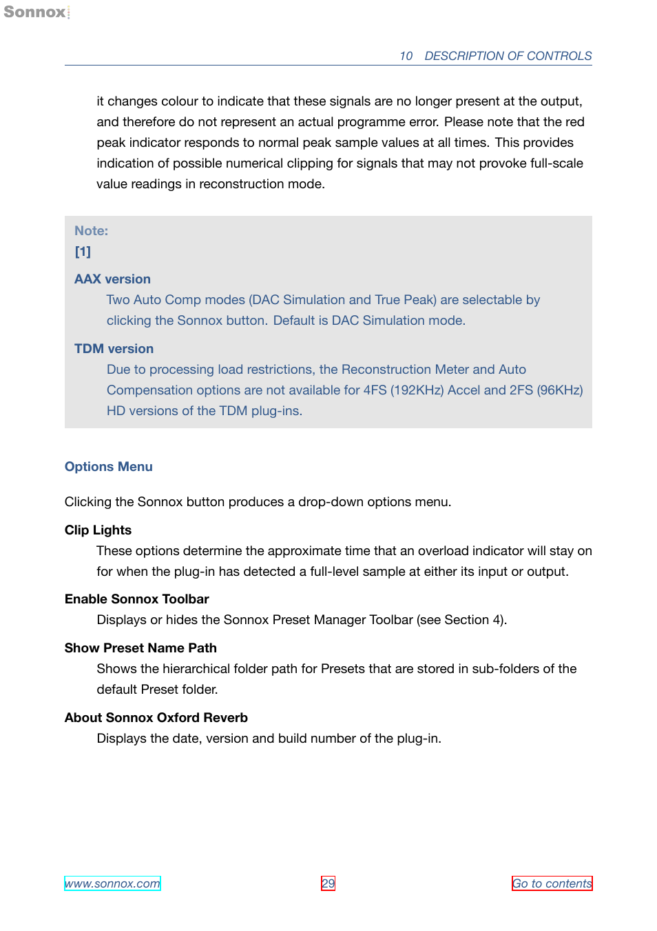 Sonnox Oxford Limiter User Manual | Page 29 / 40