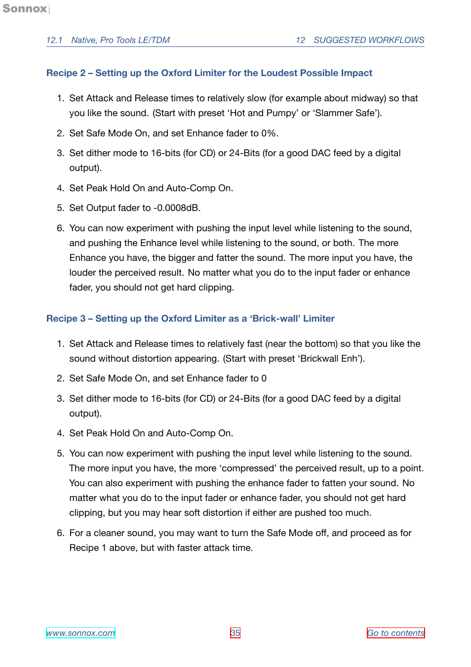 Sonnox Oxford Limiter User Manual | Page 35 / 40