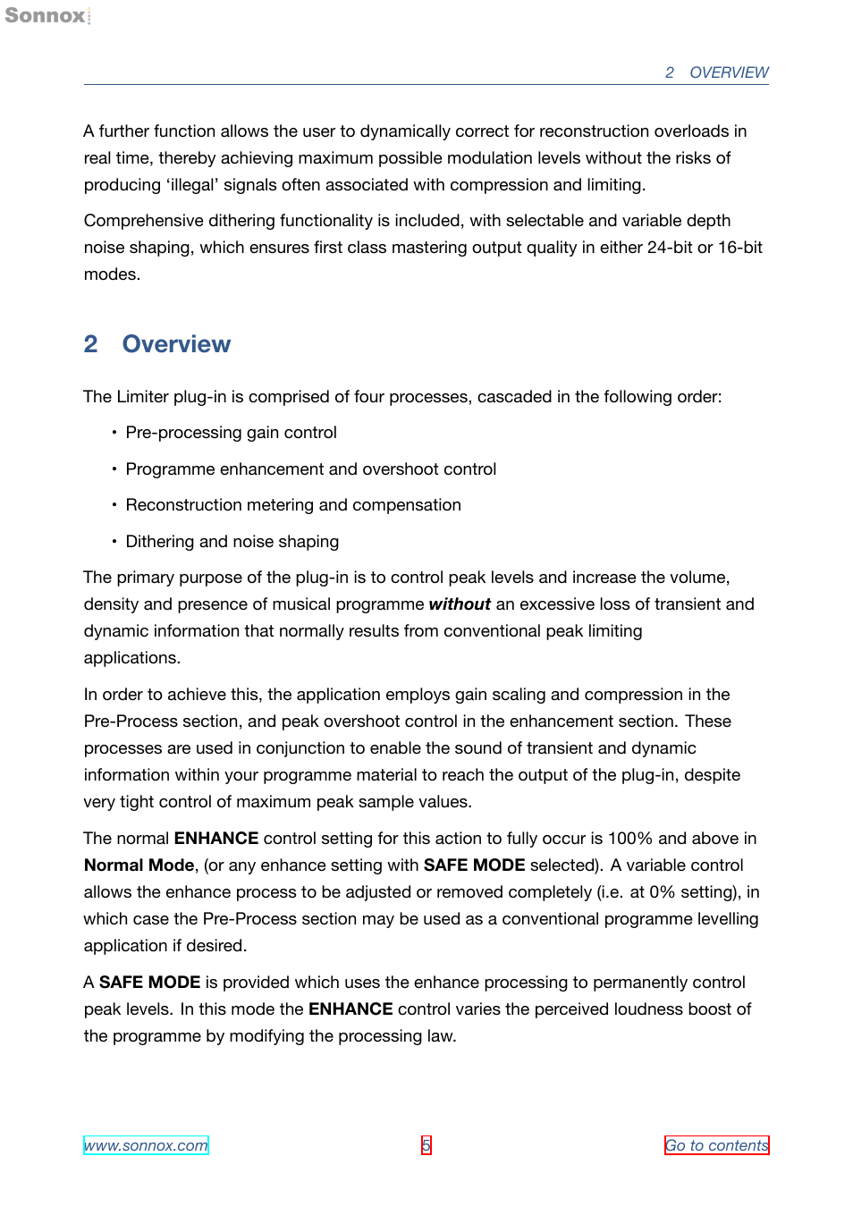 Overview, 2 overview | Sonnox Oxford Limiter User Manual | Page 5 / 40