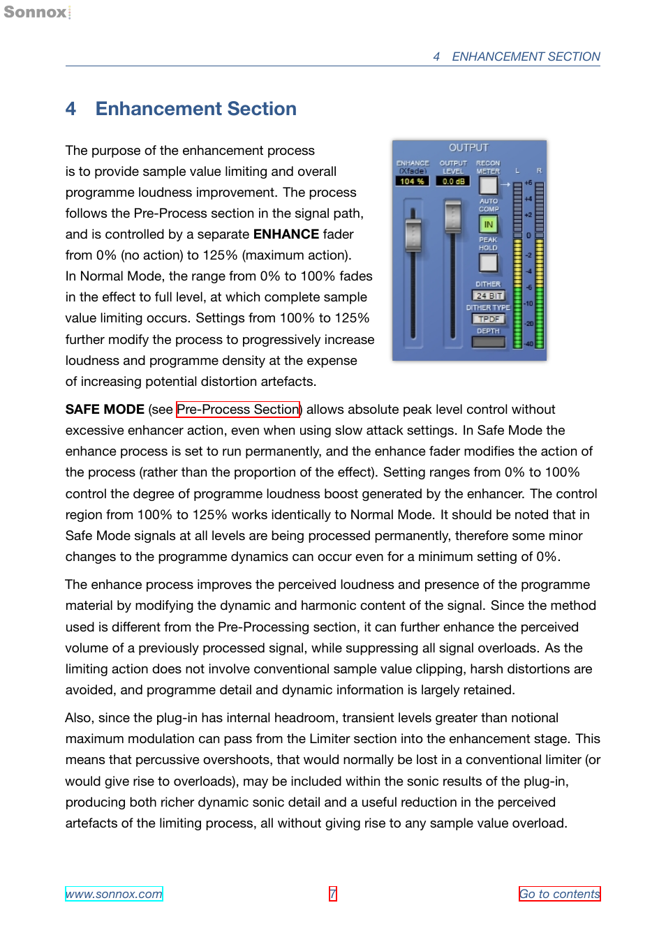 Enhancement section, 4 enhancement section | Sonnox Oxford Limiter User Manual | Page 7 / 40