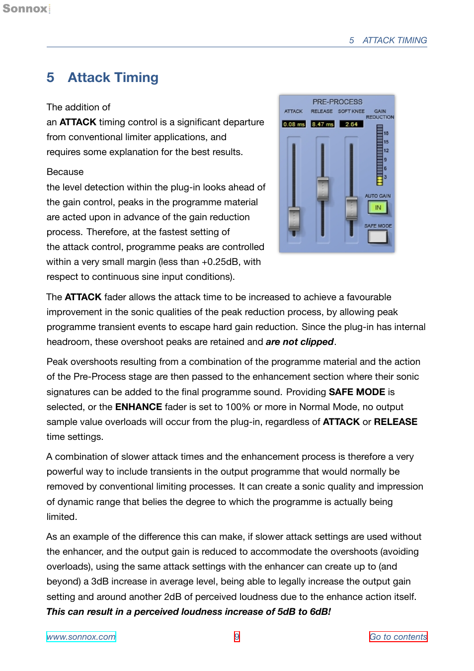 Attack timing, 5 attack timing | Sonnox Oxford Limiter User Manual | Page 9 / 40
