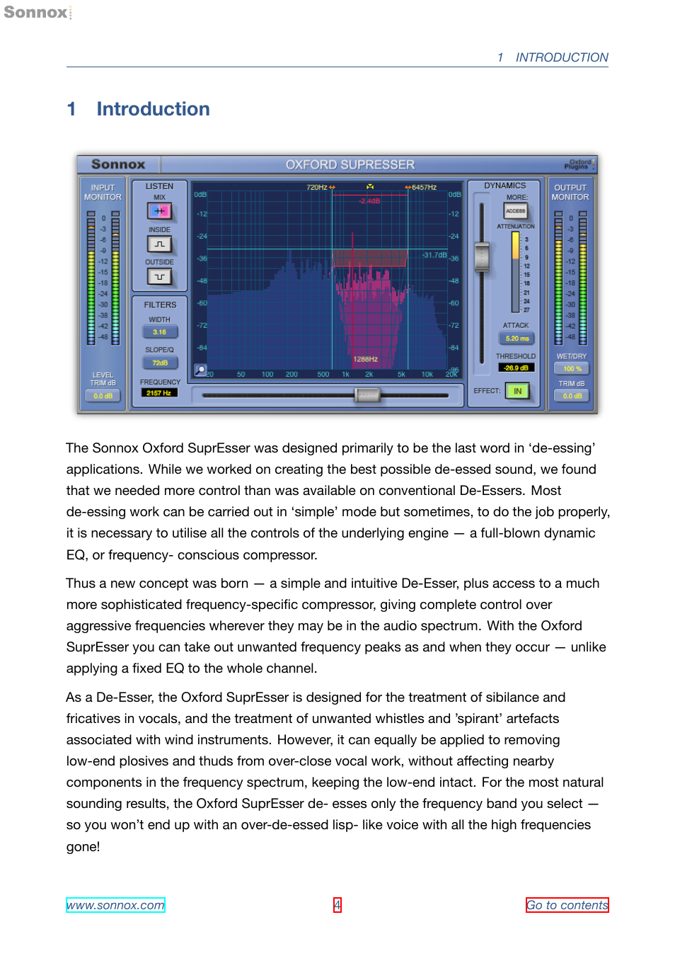 Introduction, 1 introduction | Sonnox Oxford SuprEsser User Manual | Page 4 / 41