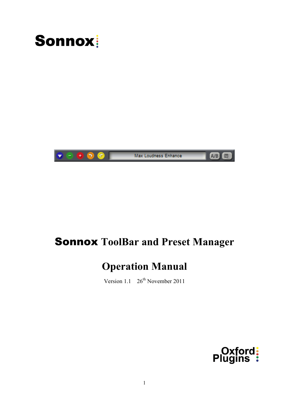 Sonnox Oxford Preset Manager User Manual | 16 pages