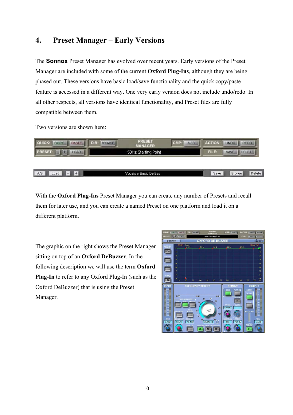 Preset manager – early versions | Sonnox Oxford Preset Manager User Manual | Page 10 / 16